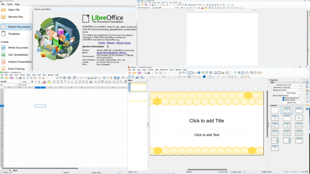 LibreOffice v24.8.2 开源免费Office办公套件多语绿色便携版