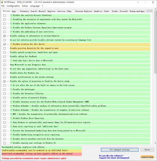 W10Privacy(系统隐私保护工具) v5.1.0.2 绿色版