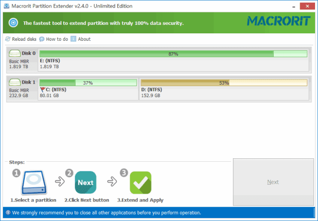 Macrorit Partition Extender(分区扩展软件) v2.6.0 便携版